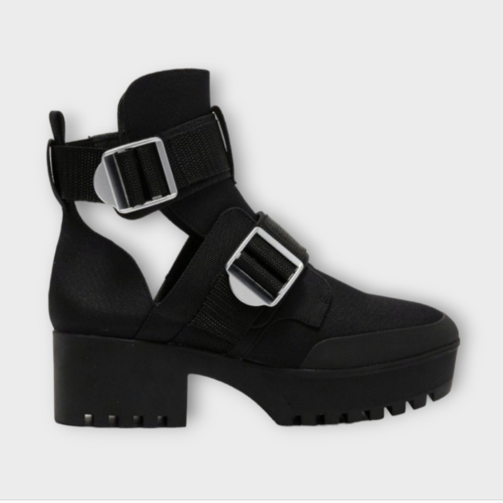 Steve Madden Moto Boots "Graden" Black 8.5 EUC - Picture 2 of 7